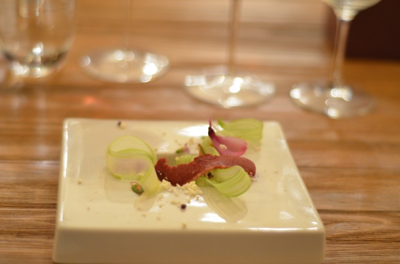 Heart with celery ribbons and pickled onion. The celery was outrageously flavorful.